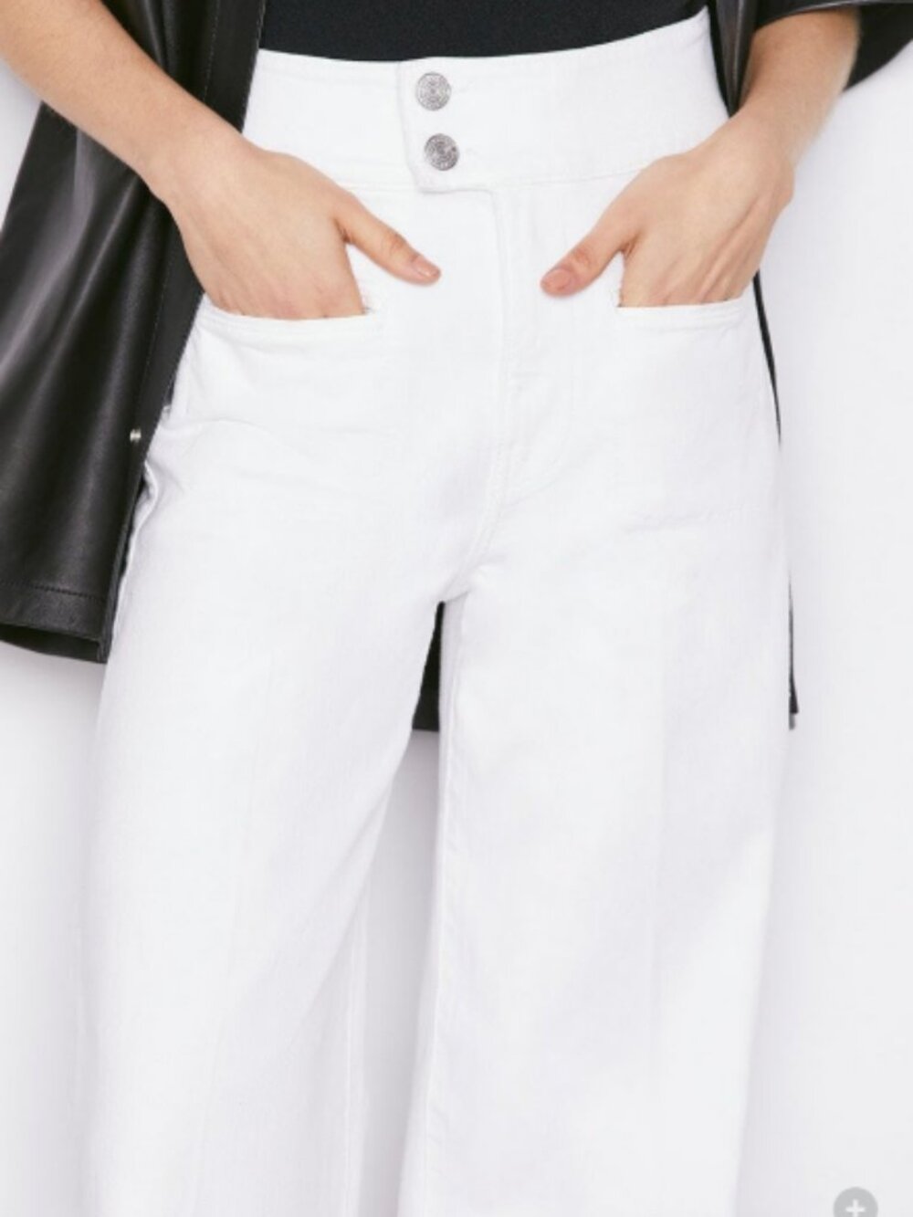 Frame Denim Le Hardy Wide Leg Jeans White Size 26 - Picture 6 of 11